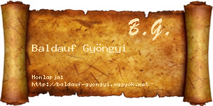 Baldauf Gyöngyi névjegykártya