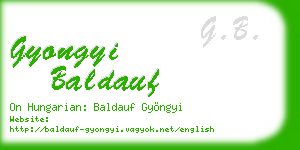 gyongyi baldauf business card